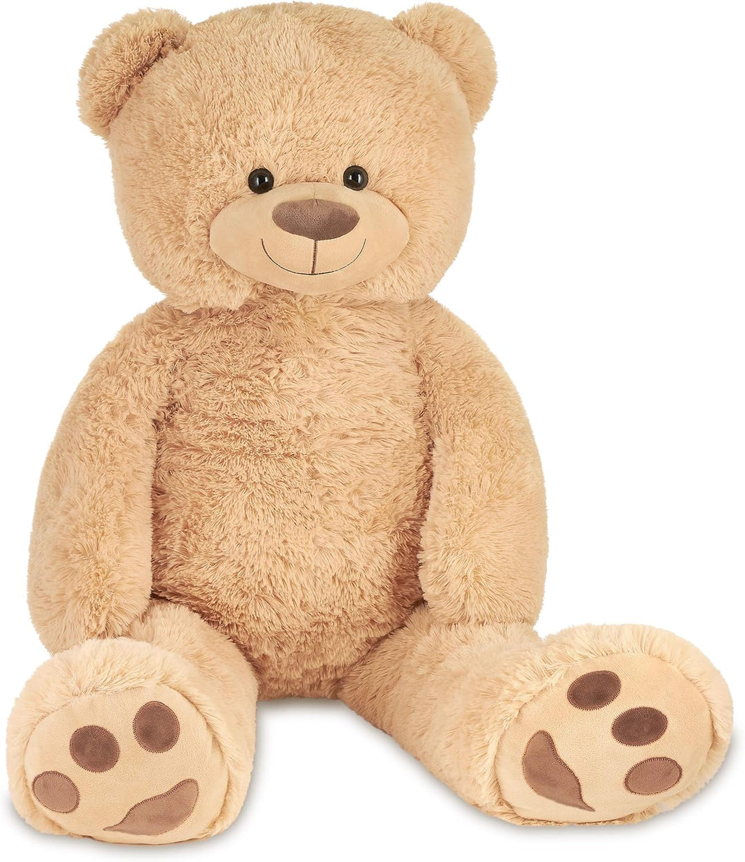 BRUBAKER XXL Teddybär 100 cm gross - Beige - Stofftier Plüschtier Kuscheltier, Beige
