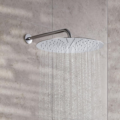 Duravit Universal Duschkopf aus Edelstahl, Duschbrause mit Strahlart Rain, Duscharmatur rund (Ø 400