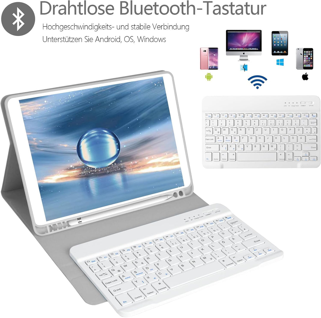 Tastatur Hülle 10.2 Zoll für IPad 9th Gen 2021/8th Gen 2020/7th Gen 2019/IPad Air 3 Gen 2019/IPad Pr