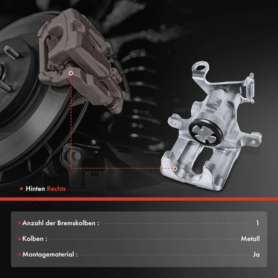 Frankberg Bremssattel Bremszange Hinten Rechts Kompatibel mit Focus 1.4L-2.0L 1998-2004 Focus Stufen