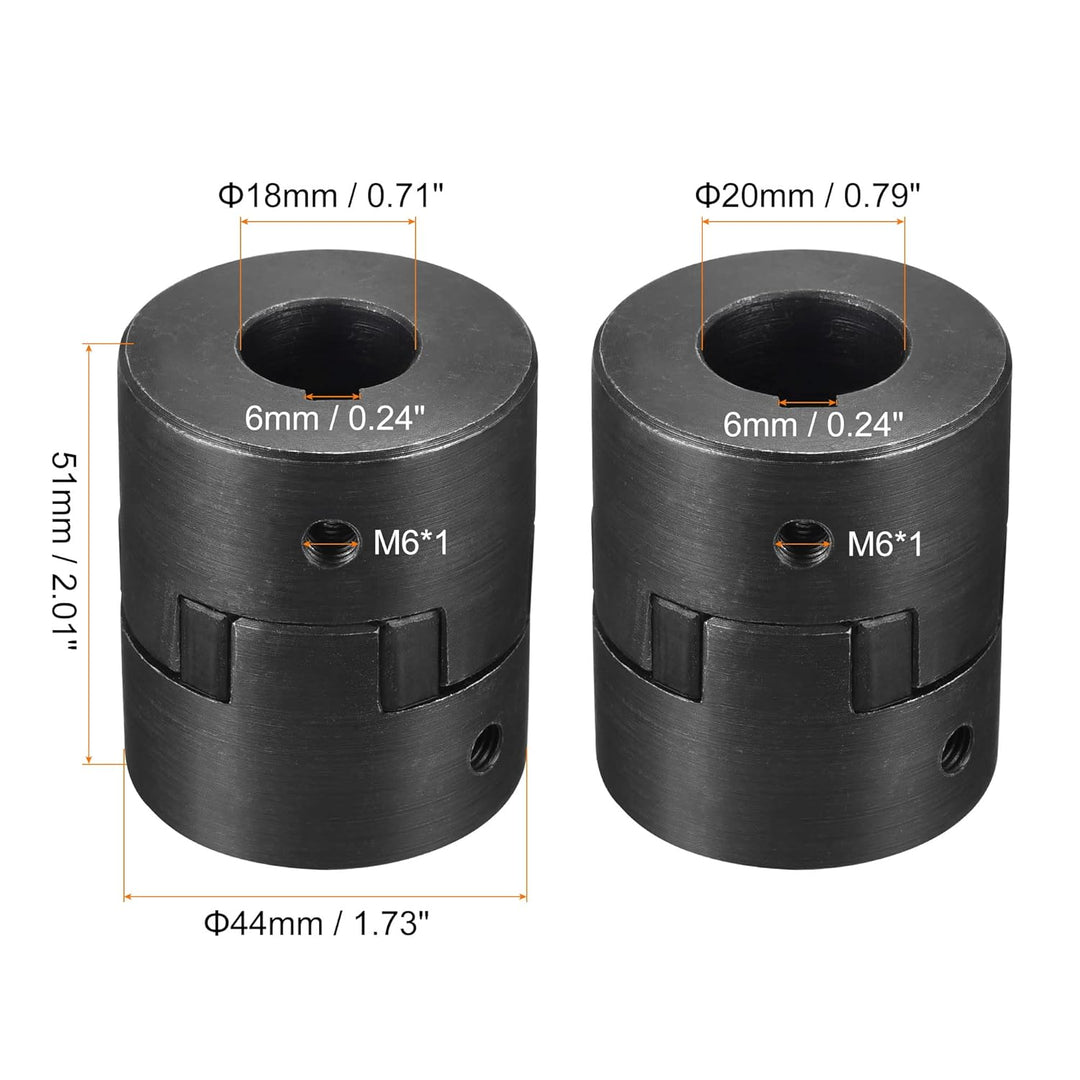 sourcing map Flexible Kupplungswelle 18 mm bis 20 mm 51 mm x 44 mm Motorkupplungsgelenk