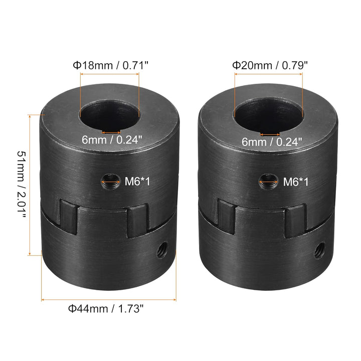 sourcing map Flexible Kupplungswelle 18 mm bis 20 mm 51 mm x 44 mm Motorkupplungsgelenk