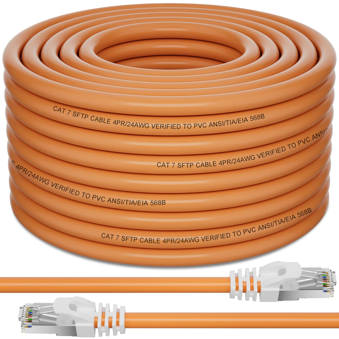 Soibke LAN Kabel 50 Meter, Cat 7 Netzwerkkabel 50m, Geschirmt S/FTP Hochgeschwindigkeit Ethernetkabe