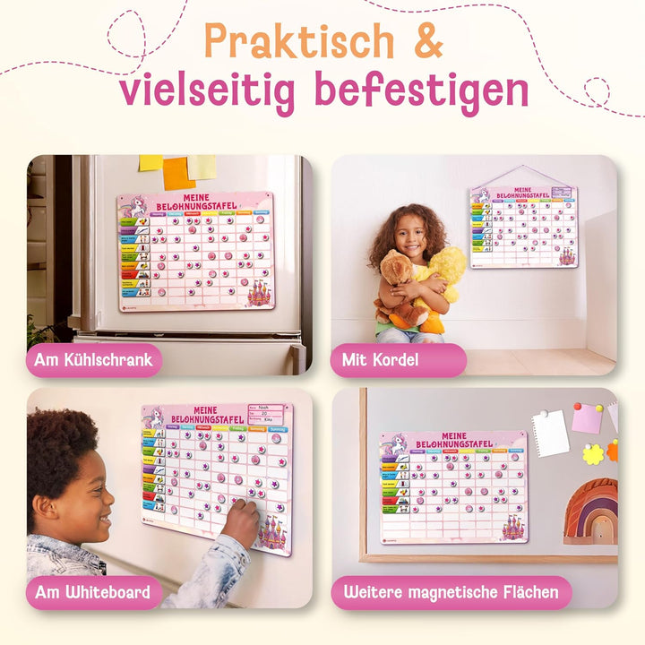 LIKARTO Belohnungstafel Kinder – [DAS ORIGINAL] – Montessori Aufgabenplaner & Magnettafel – individu