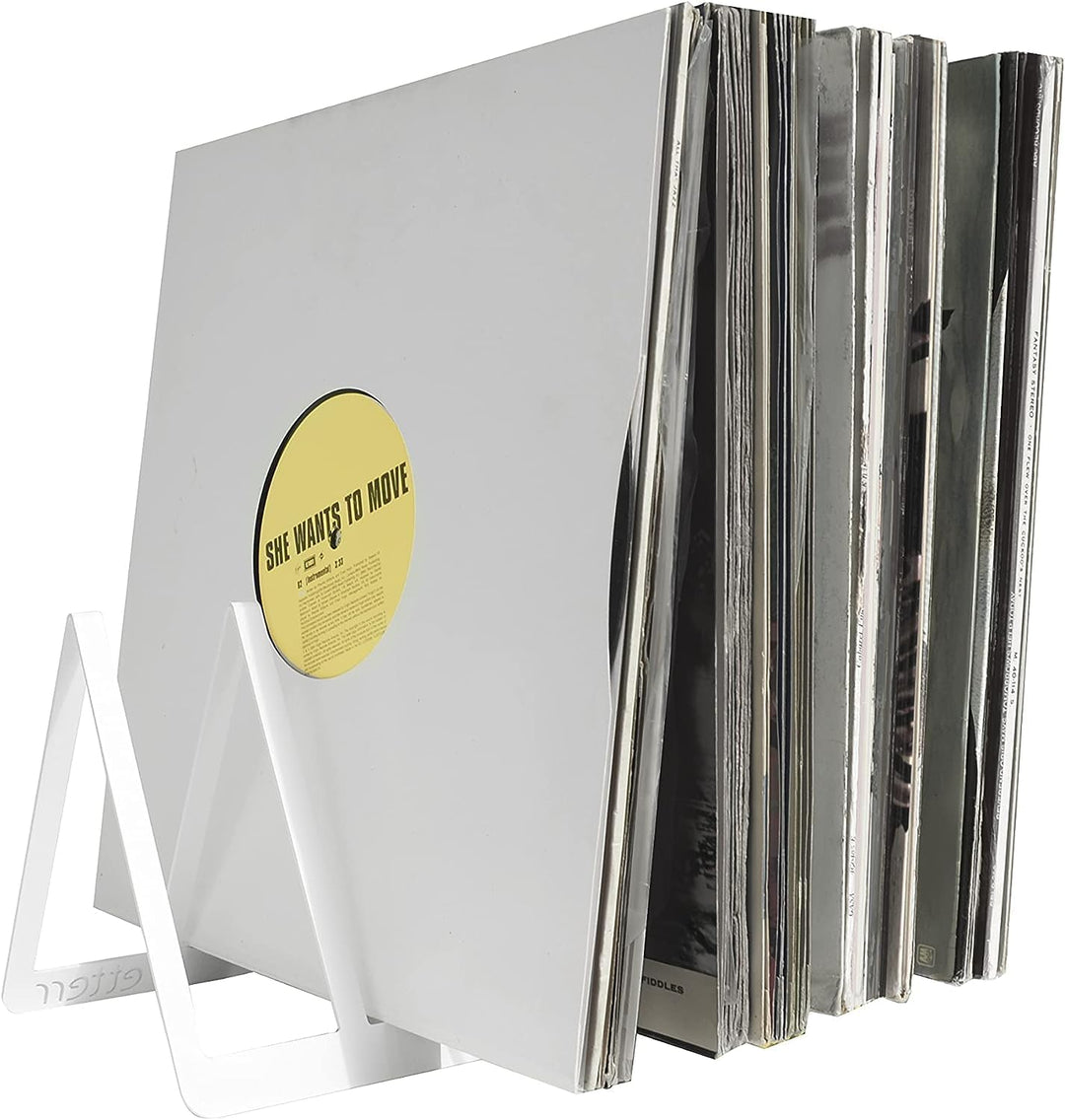 Präsentationshalterung für 50 Vinyl-Schallplatten (Weiss), Weiß