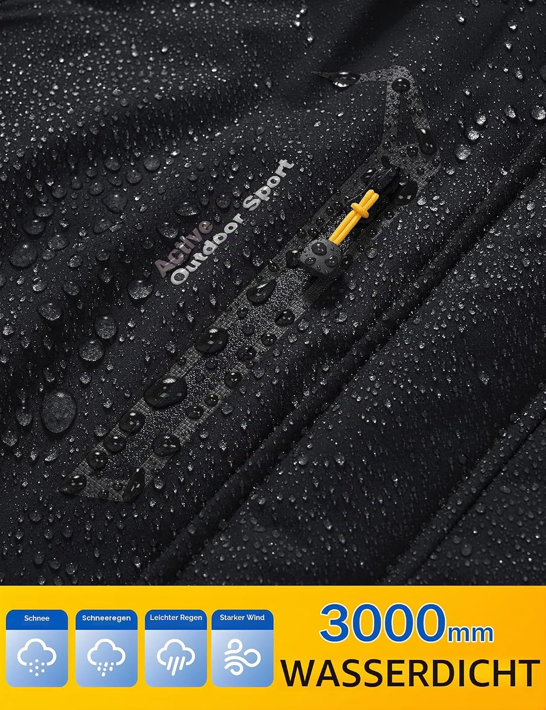 MAGCOMSEN Winterjacke Herren Warm Gefüttert Skijacke Wasserdicht Regenjacke Snowboardjacke Outdoor F
