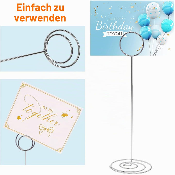 Srvnpioy 12 Stück Tischkartenhalter Metall, 22 cm Höhe Fotohalter Kartenhalter, Tischnummernhalter f