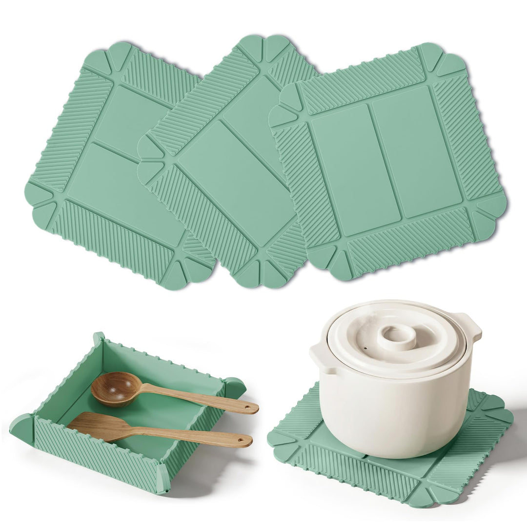 Magnetische Silikon Topfuntersetzer, 3er Set Klappbarer Hitzebeständig Untersetzer (240°C), Magnetis