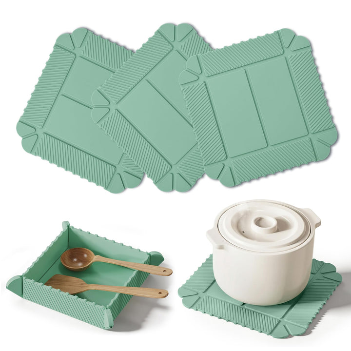 Magnetische Silikon Topfuntersetzer, 3er Set Klappbarer Hitzebeständig Untersetzer (240°C), Magnetis