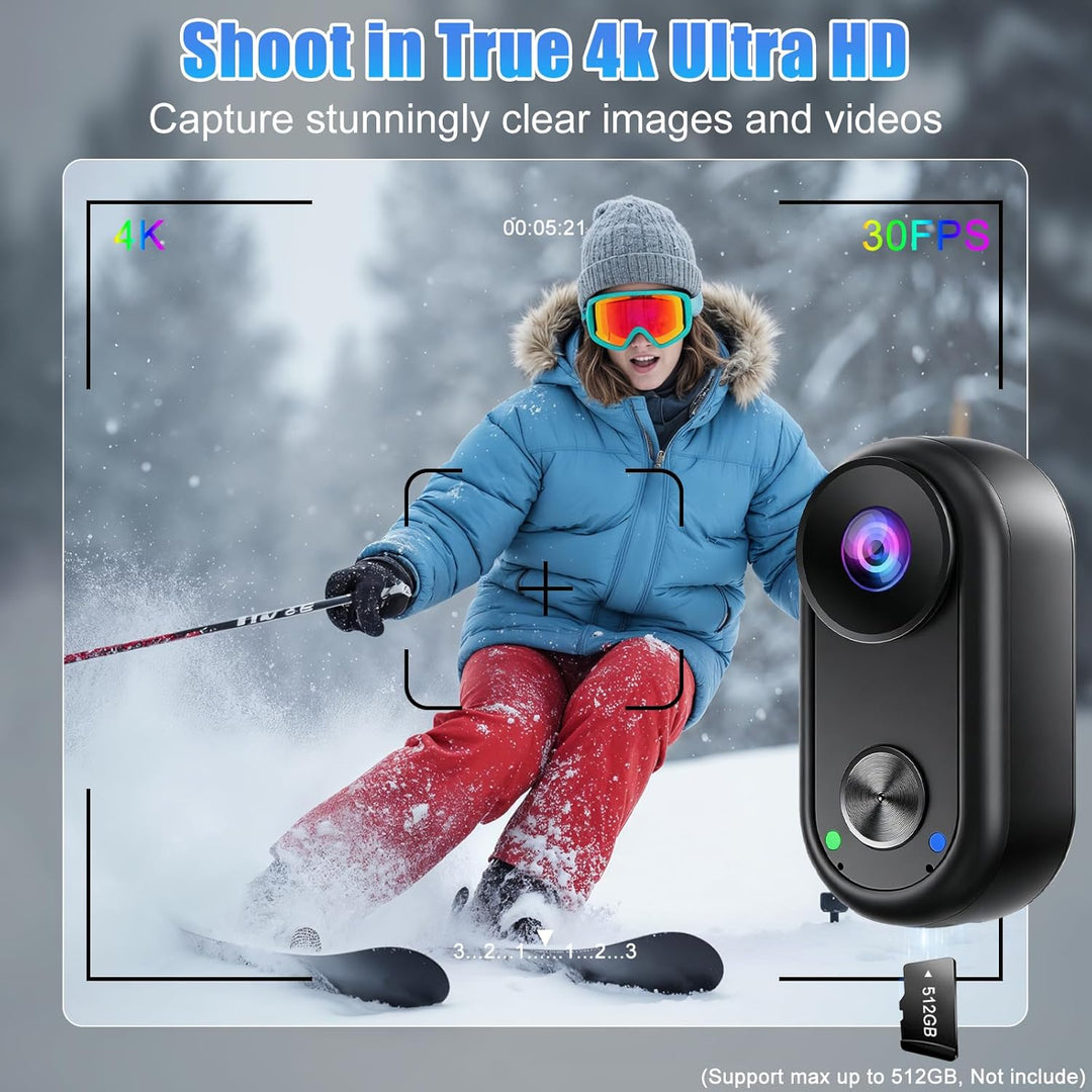 OBEST Action Cam 4K Bildstabilisierung WiFi Action Kamera Stabilisator Wasserdicht Mini Bodycam Körp