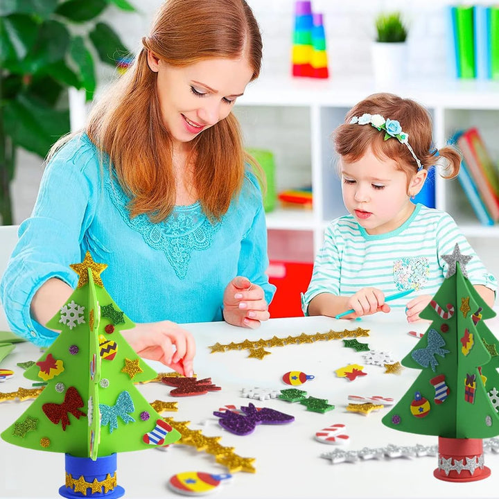 6 Stück Weihnachtsbaum Bastelset, Weihnachtsdeko Basteln Kinder, Kreative Bastelset Weihnachten Kind