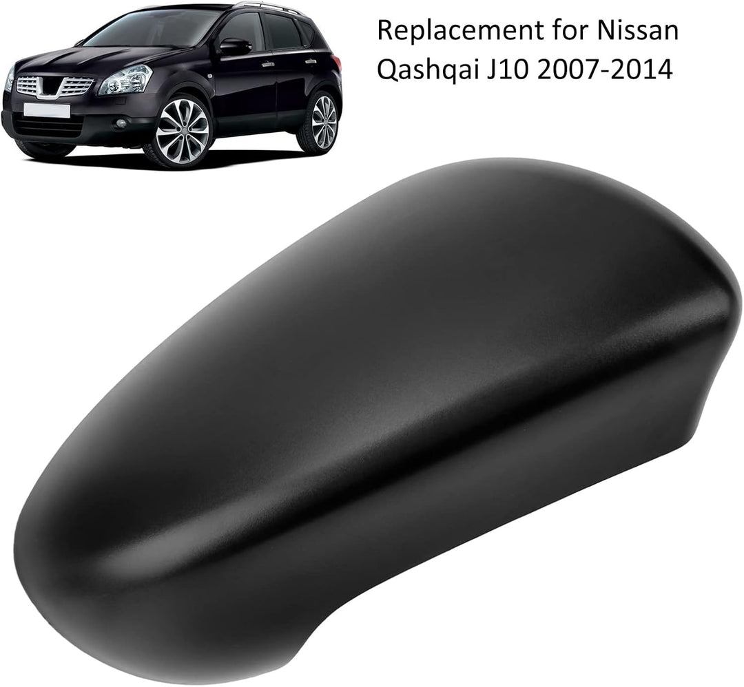 Türrückspiegelabdeckung Auto Links Rechts Seite ABS Schwarz Aussenspiegel Abdeckkappe für Nissan Qas