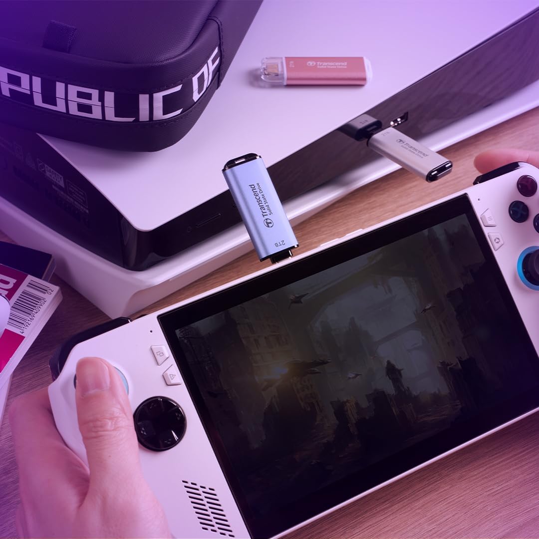 Transcend Portable SSD ESD300C 512GB USB Typ-C 10 Gbit/s PS4/PS5-kompatibel, Blau – TS512GESD300C