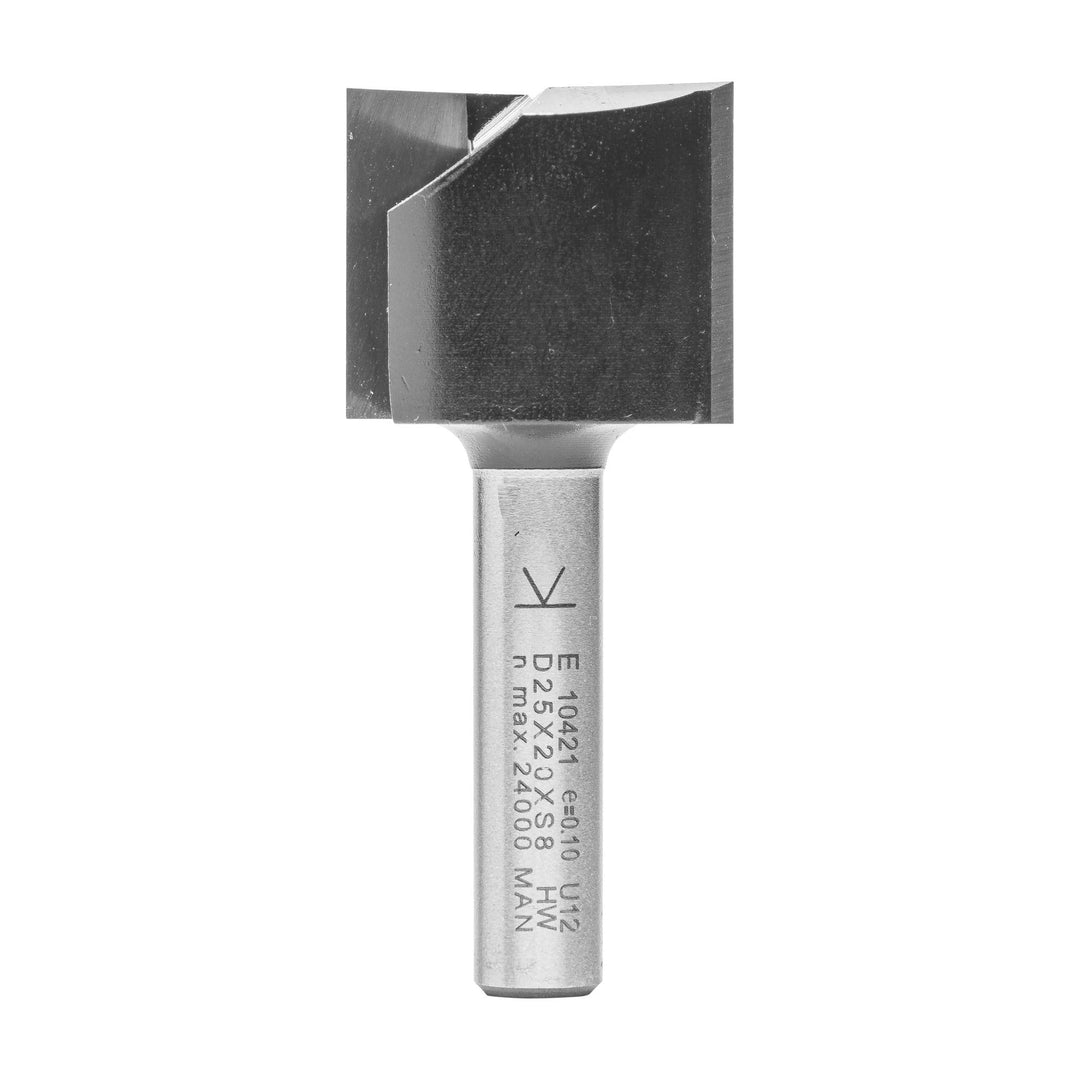 ENT 10421 Nutfräser HW, Schaft (S) 8 mm, Durchmesser (D) 25 mm, NL 20 mm, SL 32 mm, GL 52 mm D=25 /