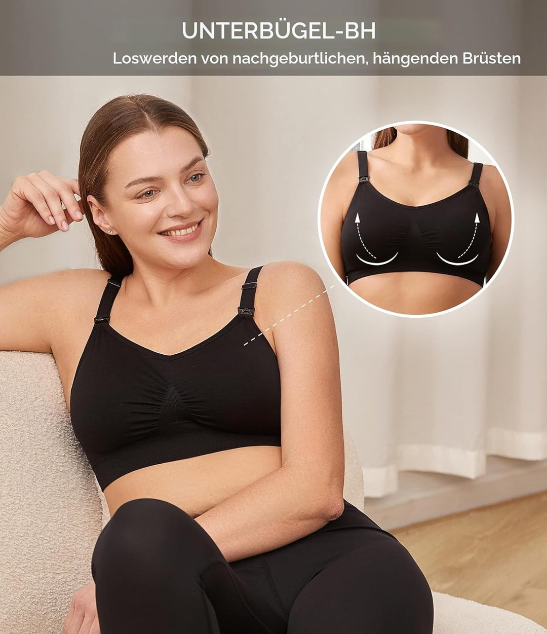 HOFISH Damen 3pack voller Fehlschlag Seamless stillen Schwangerschaft Bras Bralette mit extra-Bra Ex