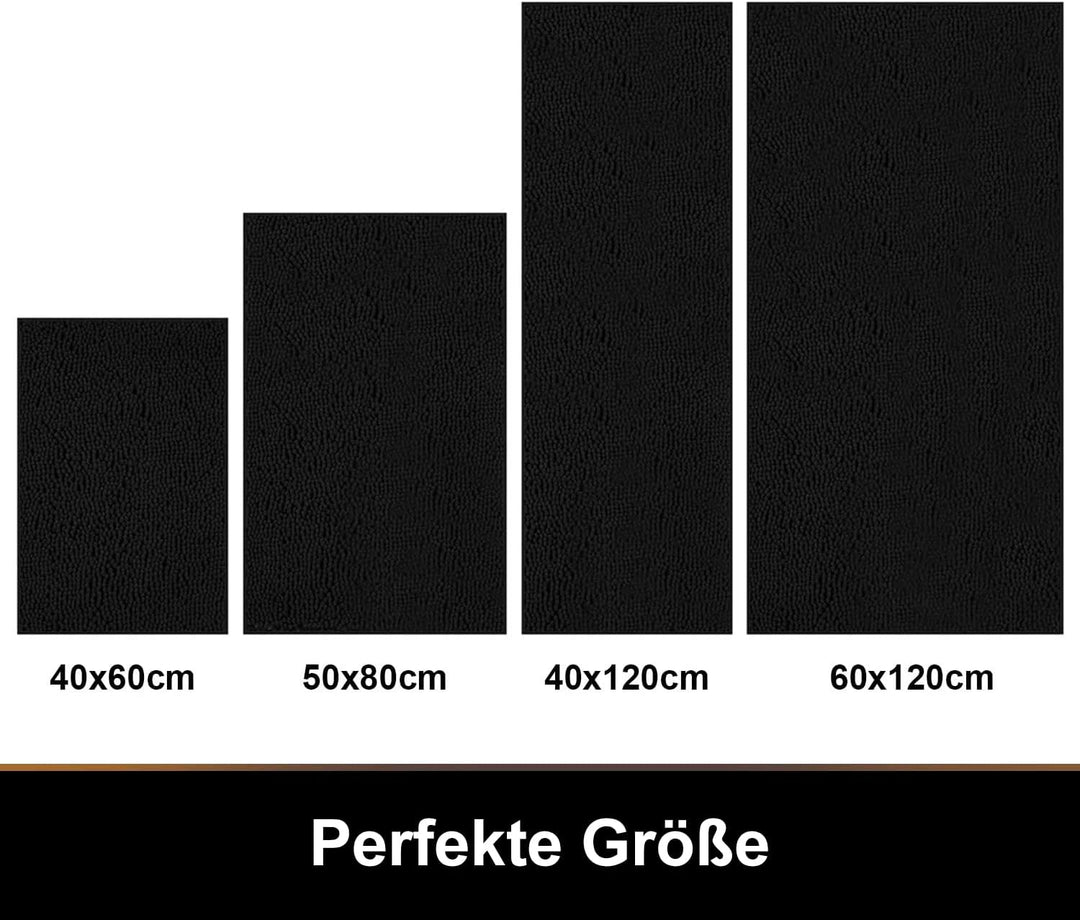 Homaxy rutschfeste Badematte Chenille Badezimmerteppich Mikrofaser Badteppich Saugfähige Hochflor Ba