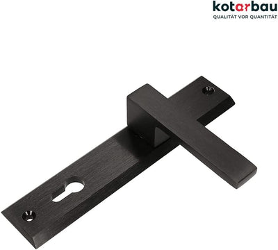 KOTARBAU® Türdrückerset 72mm PZ Langschild Schwarz Universal Modern, 72mm