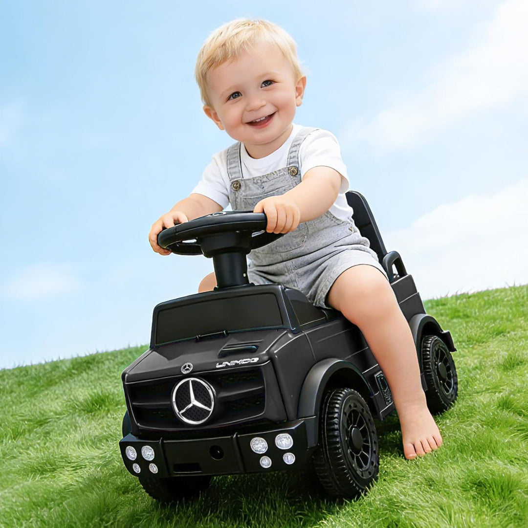 TCARAIWEN Kinder Rutschauto Mercedes-Benz Unimog Lizenz, Fuss-zu-Boden Rutscher für Kleinkinder 1-2