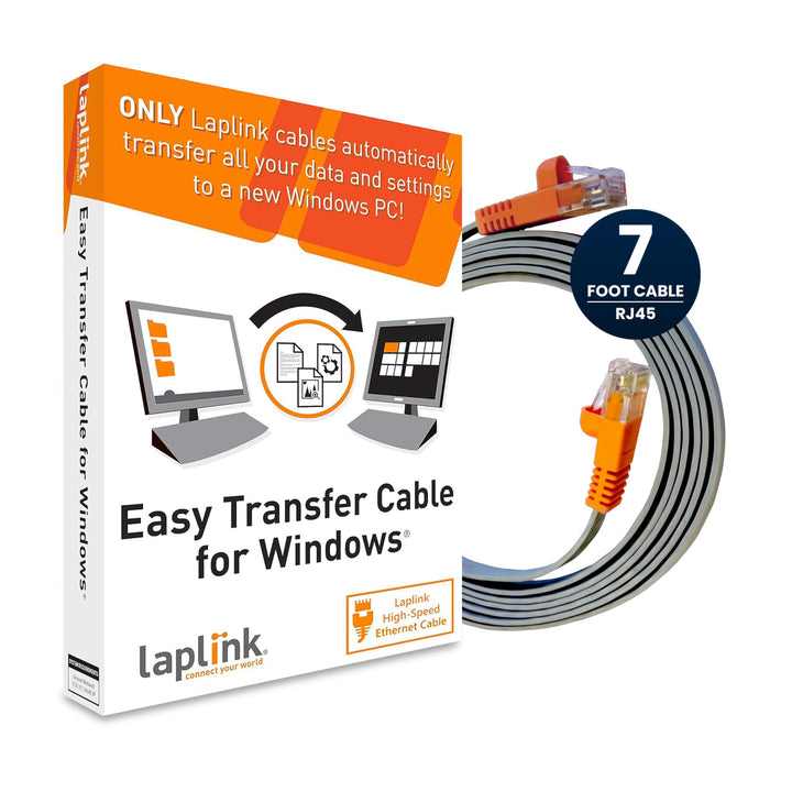 LAPLINK Easy Transfer Ethernet High Speed Kabel & PCmover – 1 Gbps Ethernet Transferkabel inkl. Soft