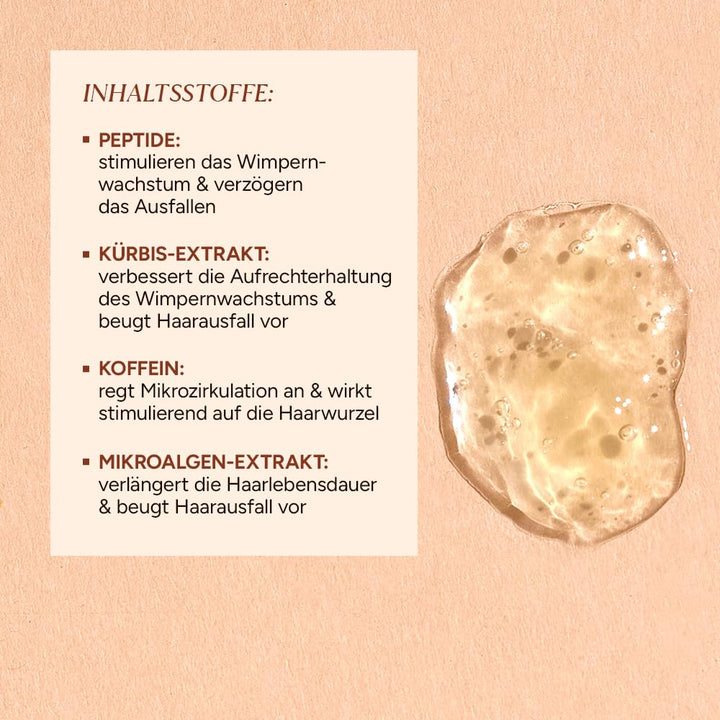 JUNGLÜCK Peptide Wimpernserum Ohne Hormone - Vegan | Für lange und dichte Wimpern und schöne Augenbr