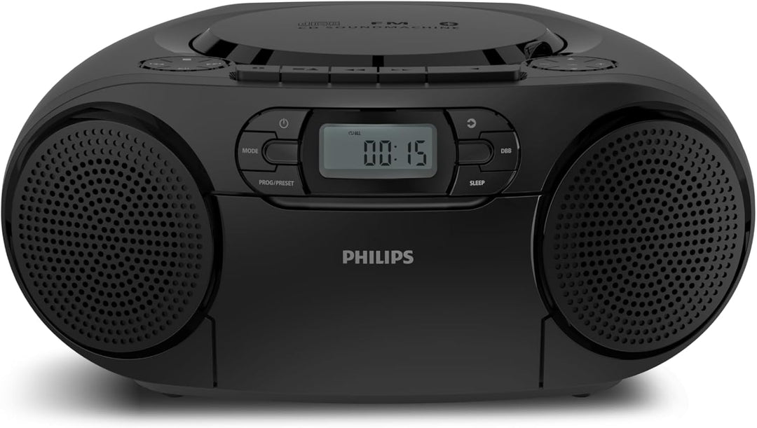 Philips Tragbare CD-Soundmaschine mit Kassettenspieler TAZ2200, DAB+/UKW-Radio, Bluetooth 6.0, USB-W