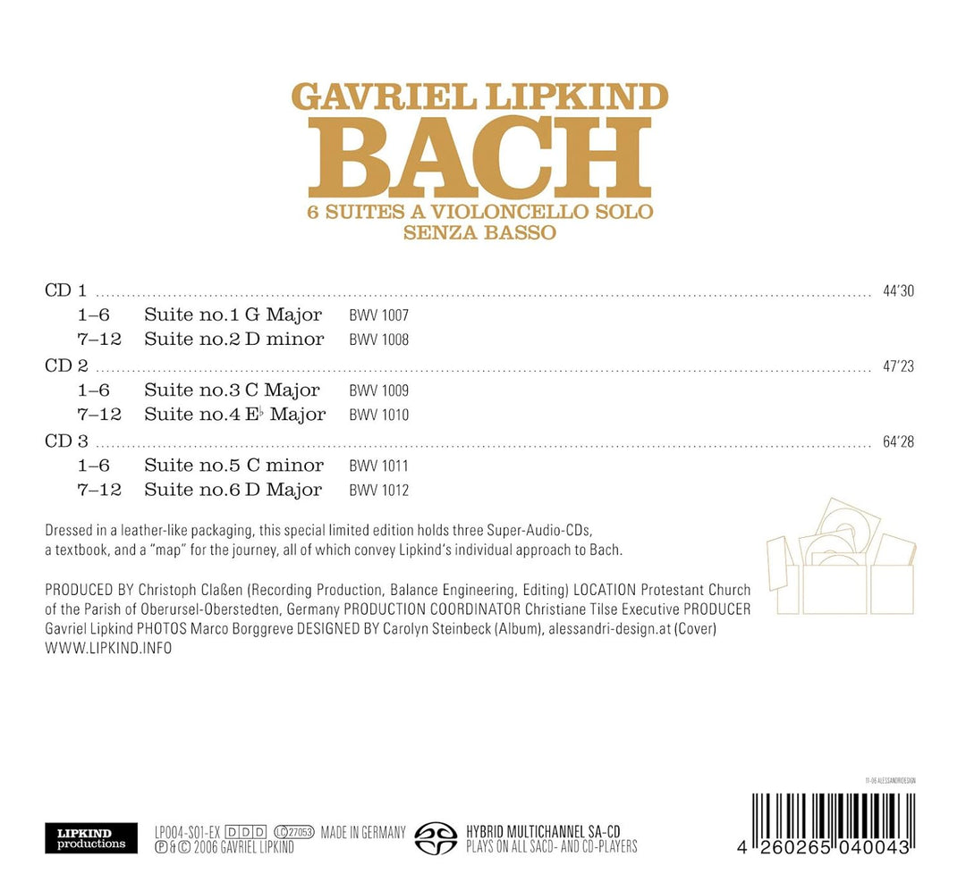 6 Suiten für Violoncello Solo, Audio-CD