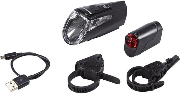 TRELOCK Fahrradlicht Set LS 460 I-GO Power + LS 720 Reego – 40 Lux – USB Aufladbar – 50 m Sichtweite