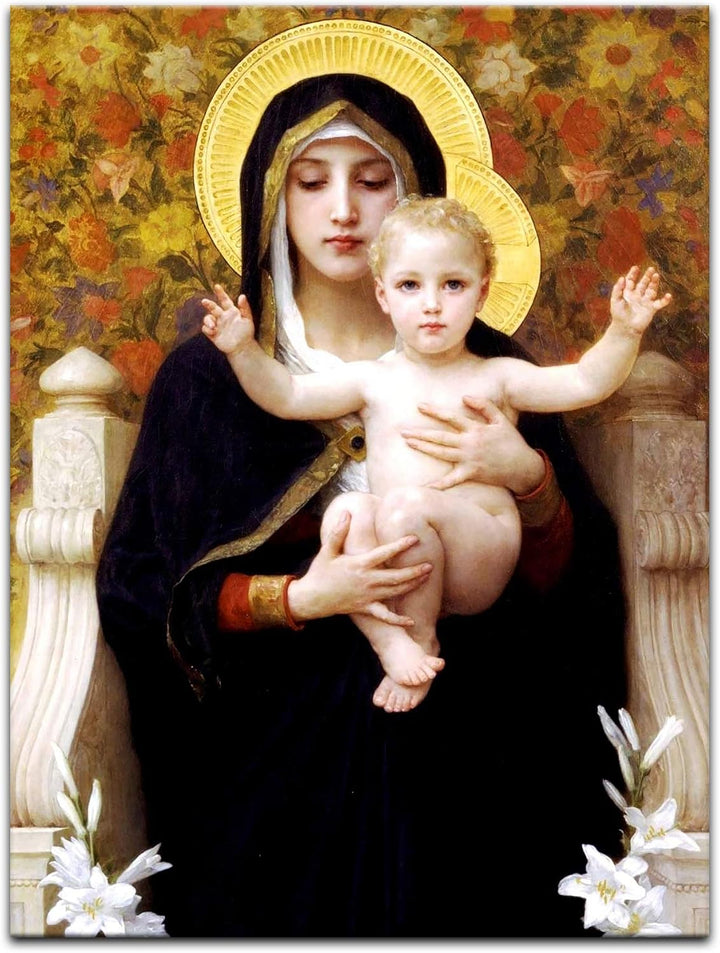Bilderdepot24 Bild auf Leinwand | William Adolphe Bouguereau - Madonna mit Kind in 50x70 cm als Wand