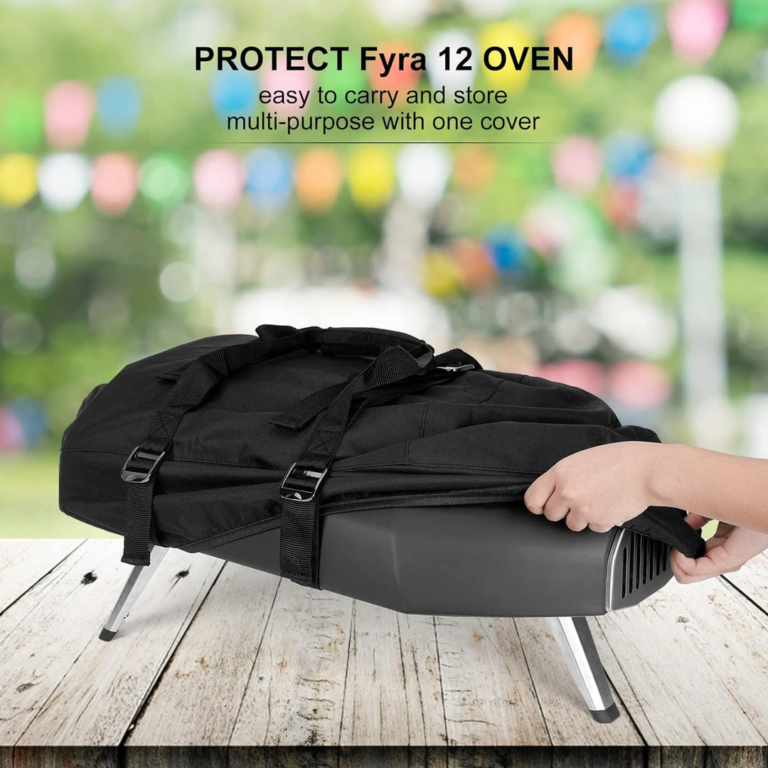 Onlyfire Pizzaofen Abdeckung für Ooni Fyra 12, Wasserdicht, 600D Polyester Oxford, mit Tragegurt,Piz