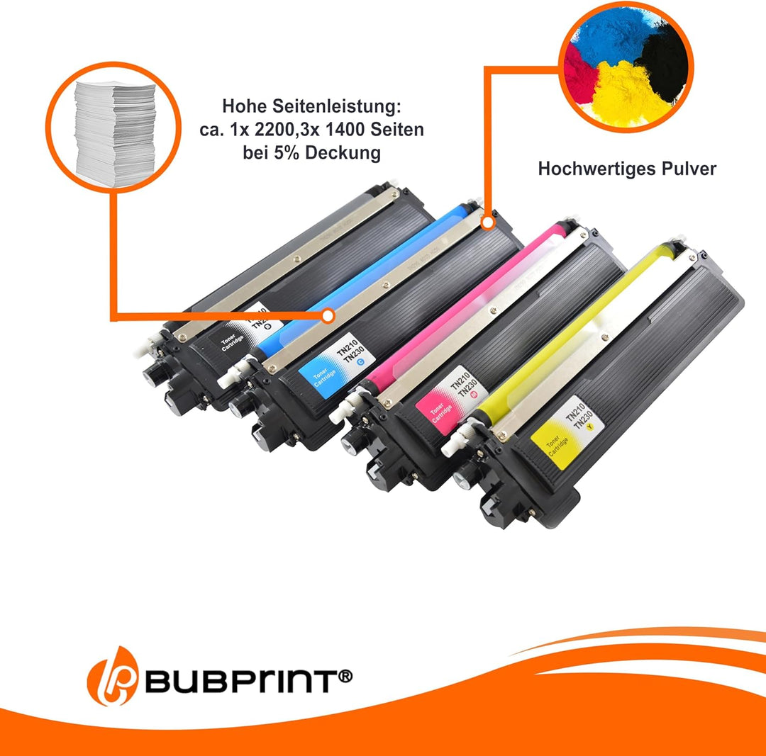 4 Toner kompatibel als Ersatz für Brother TN-230 TN-230BK TN-230C TN-230M TN-230Y für DCP-9010CN HL-