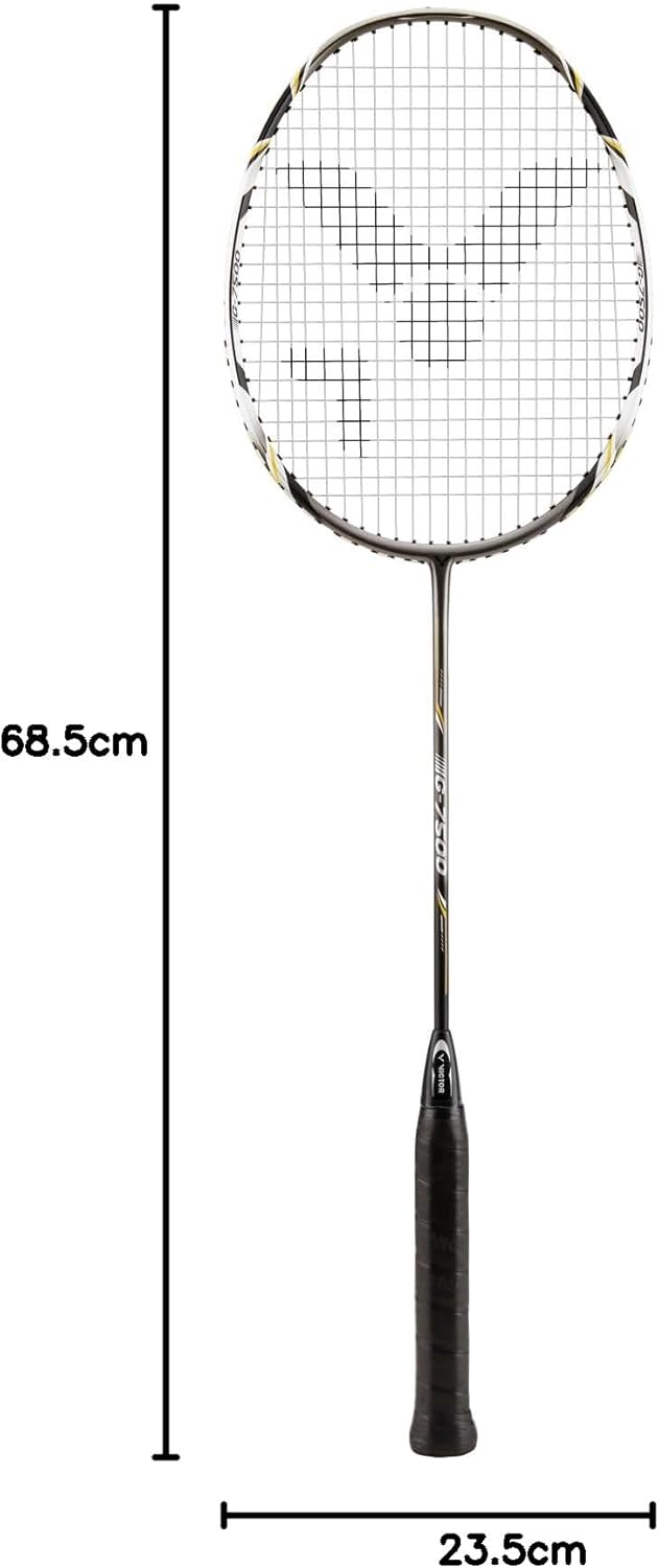 VICTOR Badmintonschläger G-7500, Schwarz/Silber, 67.4 cm, 113/0/0