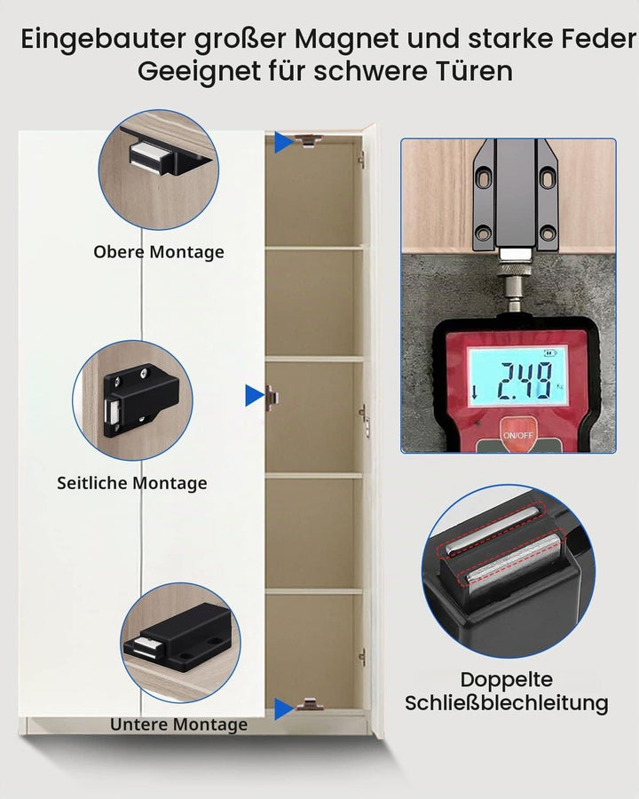 Drucktüröffner Push to Open Magnet Jiayi 4 Stück Heavy Duty Schrank Türöffner Tip On Beschlag Möbel