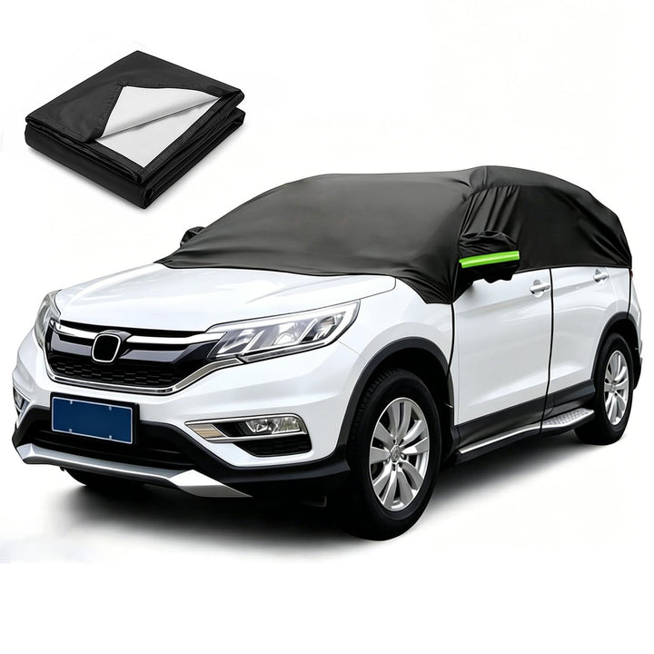 Auto Halbgarage Schwarz,Wasserdicht 210D Universal Halbgarage für SUV für Auto Allwetterschutz vor R
