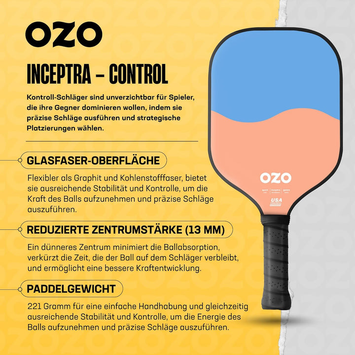 OZO Pickleball Kontroll Schläger für Anfänger Beginner Control Cotton Candy & Strawberry, Beginner C