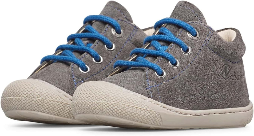 Naturino Lauflernschuhe aus Leder mit Wollfutter 19 EU Anthrazit Blau, 19 EU Anthrazit Blau