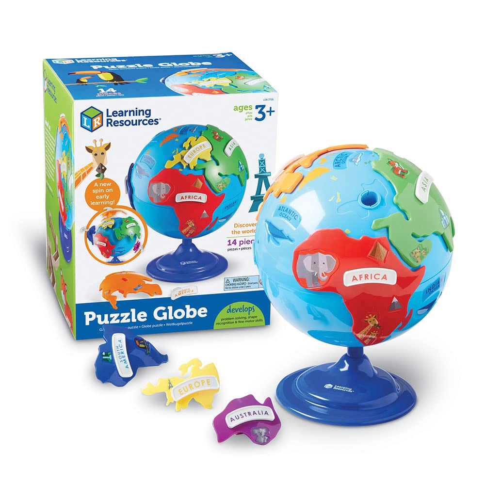 Learning Resources Puzzle-Globus, globus kinder, puzzle weltkarte, kinderglobus ab 6, puzzle weltkar