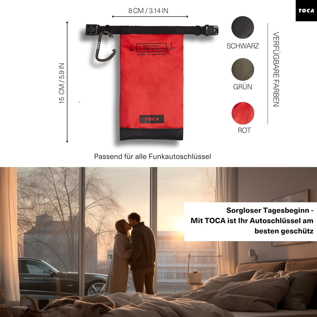 TOCA Keyless Go Schutz - Faraday Bag Autoschlüssel mit RFID Blocker, No Signal Sleeve Schlüsselschut