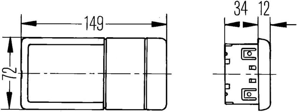 HELLA - Innenraumleuchte - Halogen - 12/24V - 12.5W - R10W/P21W - Einbau - Lichtscheibenfarbe: glask