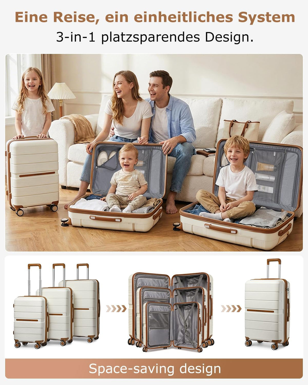British Traveller Reisekoffer Mittelgross Koffer Trolleys Mittelgross Hartschalenkoffer 100% PP Hand