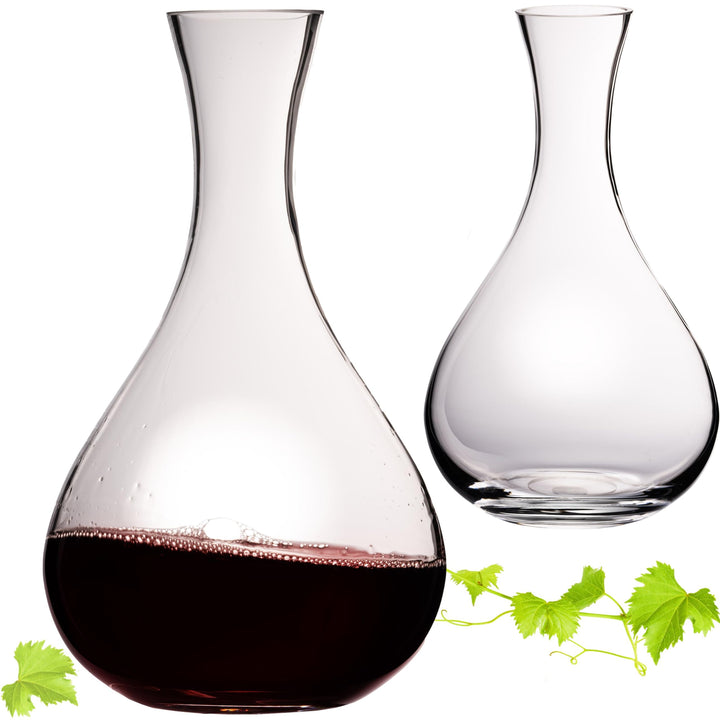 IMPERIAL Bauchiger Dekanter 1900ml Set 2-Teilig Weinkaraffe aus Crystalline Glas 'Havanna' Weindekan