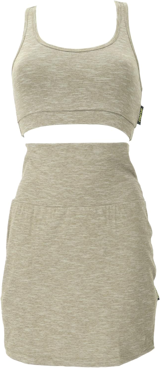 GURU SHOP Minirock aus Bio-Baumwolle, Organic Yoga Rock, Damen 38 Helles Olivgrün, 38 Helles Olivgrü