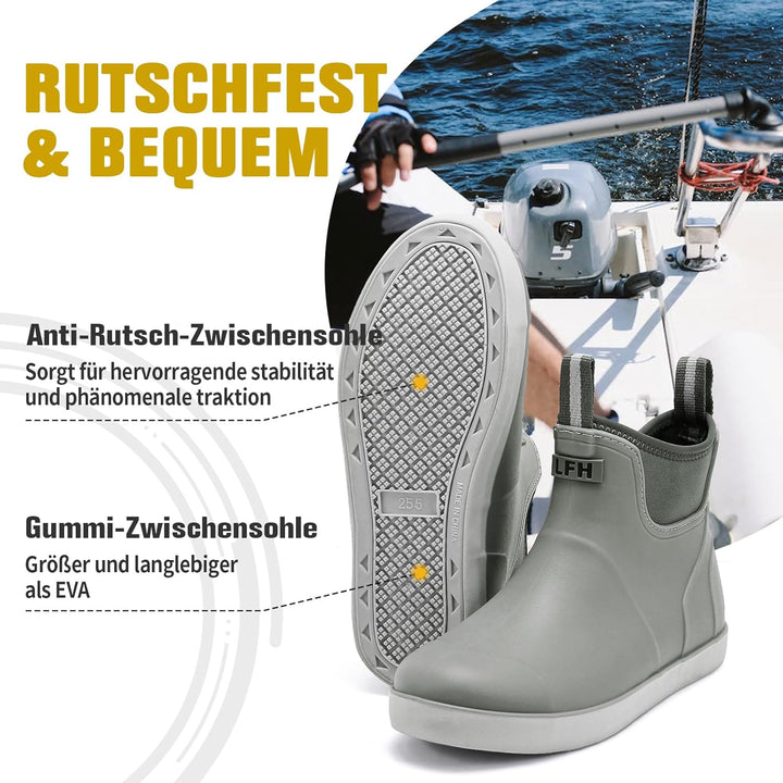 Rumkok Gummistiefel Herren Halbhoch, Grundlegend Wasserdicht Atmungsaktiv Stiefeletten, Anti-Rutsch