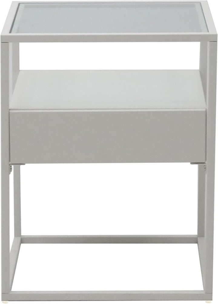 [en.casa] Beistelltisch Vissenbjerg Nachttisch mit 1 Schublade Wohnzimmertisch 51 x 40 x 40 cm Sofat