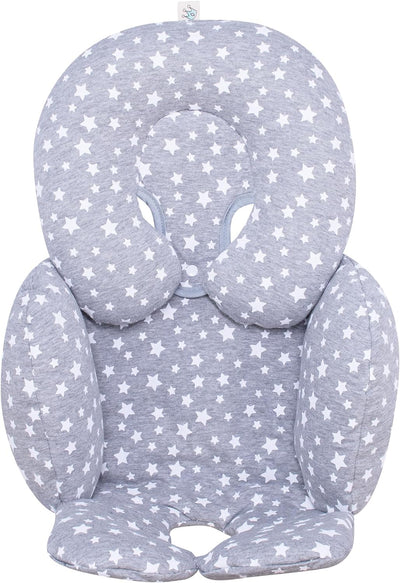 JYOKO Kids Sitzverkleinerer Antiallergikum Universal Baby 100% Baumwolle (White Star, Enthält Kopf-,