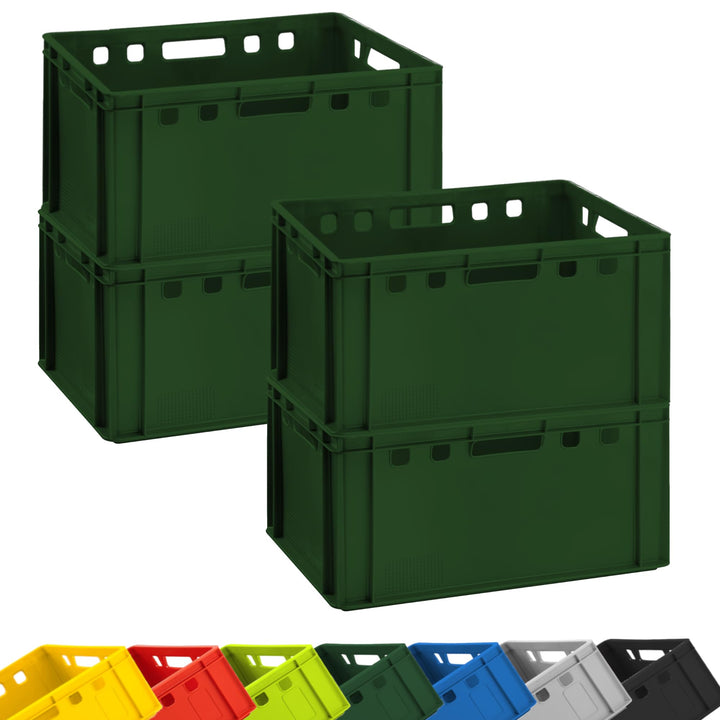 BURI 4x Fleischkiste E3 Metzgerkiste 60x40x30 cm lebensmittelecht, robust, stapelbar - Eurokisten La