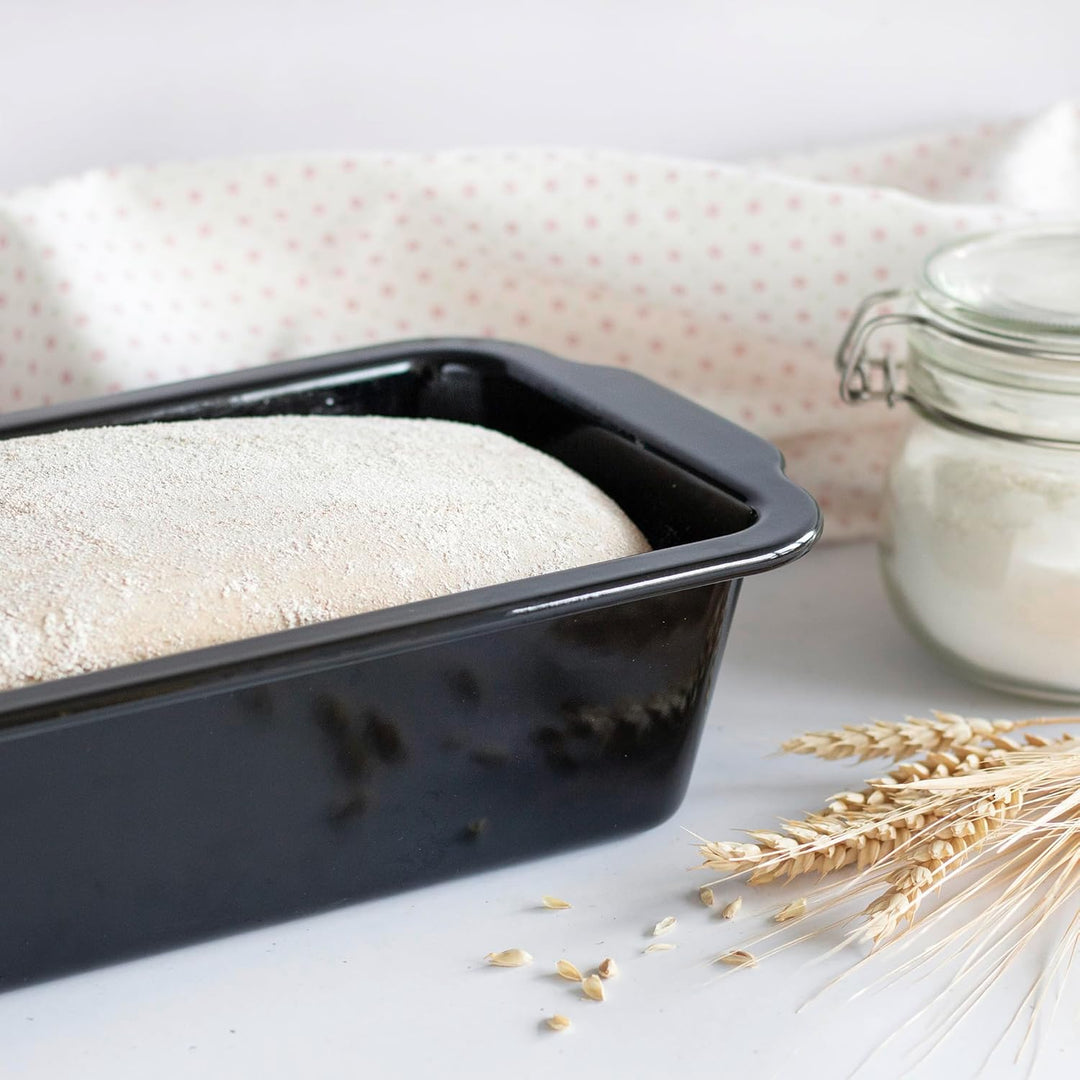 Städter we love baking Brotbackform EMAILLE Black Edition, 26x11,5cm, kratz- & schnittfeste Backform