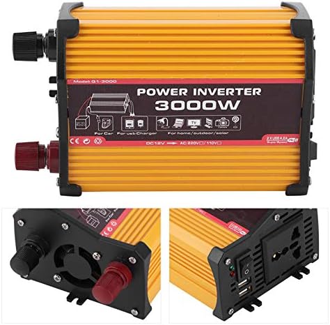 Qiilu Auto-Wechselrichter, Dual USB 300W Auto-Wechselrichter Auto-Stromrichter Modifizierter Sinusad