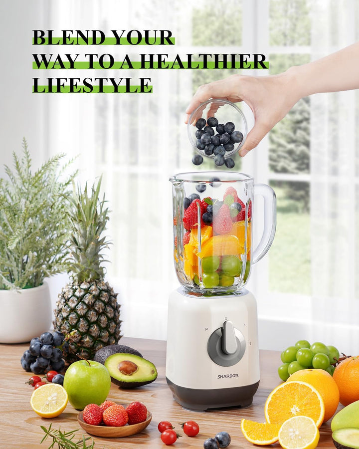 Standmixer, Smoothie Maker für schnelles 3D-Mehrwinkelschneiden, Mixer mit 2 Geschwindigkeiten und P