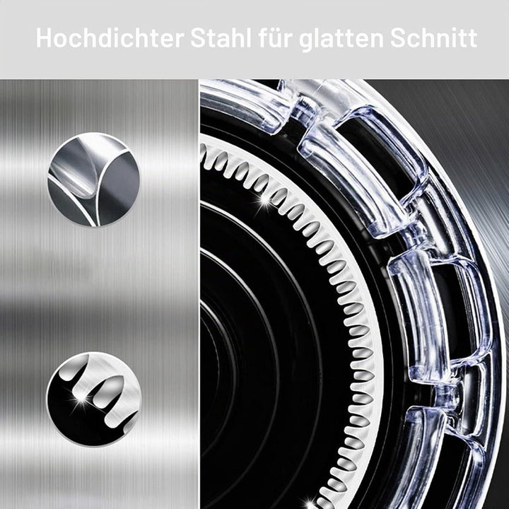 lyrlody Elektrischer Rotationsrasierer, Stahl, Wasserdicht, Elektrischer Kopfhaarrasierer, Wiederauf
