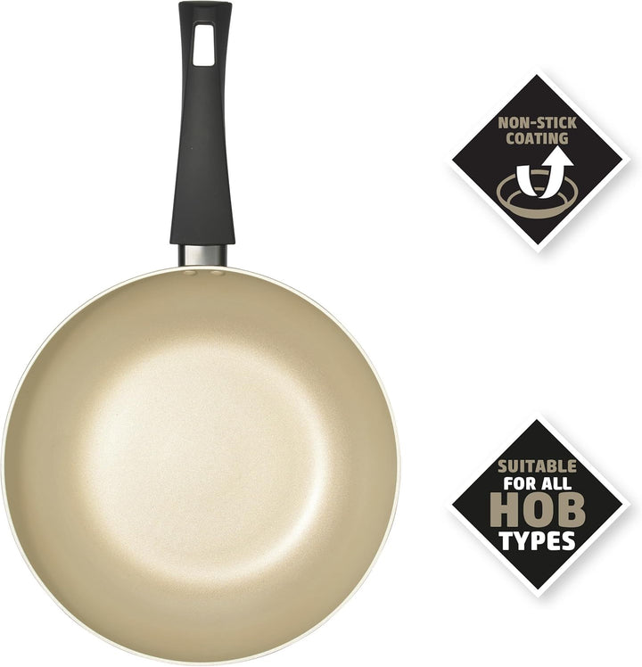 Salter BW11111EU7 Wokpfanne - Wok-Rührpfanne, Antihaftbeschichtung, stabiler Boden, Tief Bratpfanne,